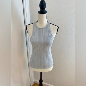 Madewell The Signature Shimmer Knit Cutaway Sweater Tank in Vapor Size Small